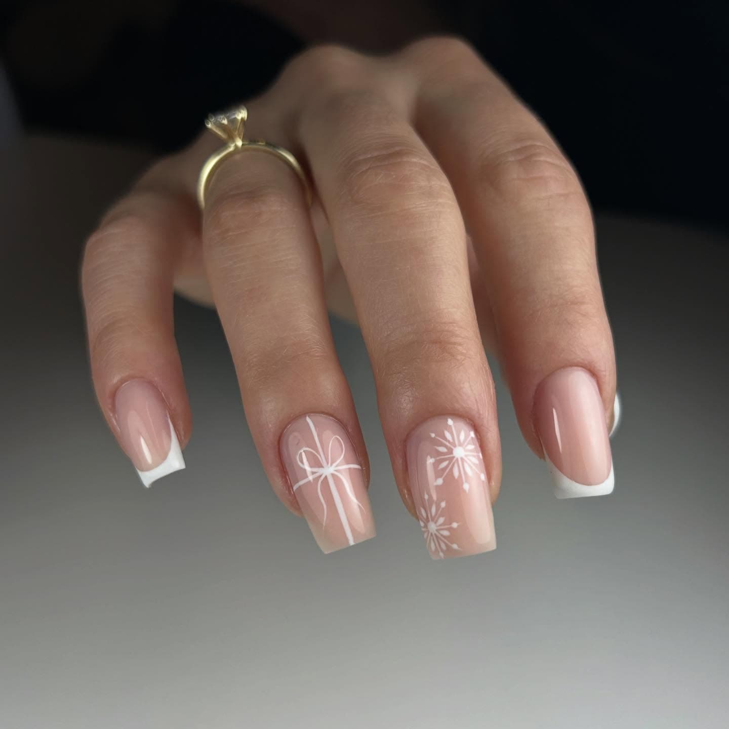 French manicure baby boomer technique — nail salon Kraków